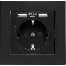 Mutlusan Çift Usb Priz 2.4ah Karavan Usb Priz - Siyah
