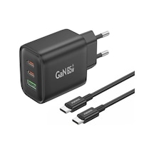Foneng Gan10 65w 2xtype-c 1x Usb 3 Girişli Type-c To Type-c Kablo Set -