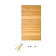 Katlanabilir Bambu Dikdörtgen Çok Amaçlı Koltuk Kolçak Üstü Bardaklık Ve Tepsi Supla - Doğal Ahşap Bambu 46x32 Cm Kolçak Tepsisi - Rahat Kullanım İçin Kaymaz Yüzey Tasarım 15cm