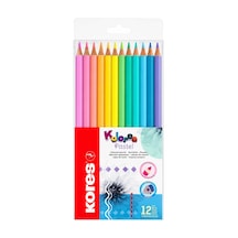 Kores Kuru Boya Kalemi Pastel Üçgen 12 Renk Çok Renkli