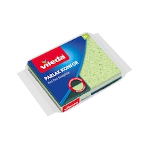 Vileda 2'li Parlak Konfor Düz Bulaşık Süngeri Yeşil