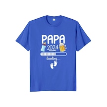 Papa 2024 T Shirt Komik Gelecek Baba Bira Severler Hediye Tee Tops Unisex O-boyun Büyük Boy T-shirt Mavi