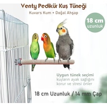 Vixpet Venty Pedikür Papağan Tünek 18 cm Uzunluk 14 mm Çap / 1 Adet - Kumlu Tünek- Zımpara Tünek