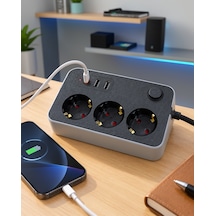 Çoklu Priz Usb Ve Type C Çıkışlı Masaüstü Ftr02çoklupriz 0