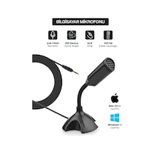 Pc Laptop Uyumlu Oynar Başlıklı Masaüstü Mikrofon 3.5mm Aux