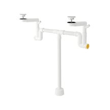 Rannilen Çift Gözlü Lavabo Sifonu, Beyaz