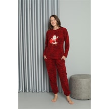 Akbeniz Welsoft Kadın Polar Sevgili Kombini Pijama Takımı 50125 Tek Takım Fiyatıdır - 2xl Kırmızı