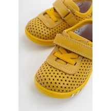 Mnpc Unisex Sarı Deri Ortopedik Destekli İlk Adım Ayakkabı-Sarı