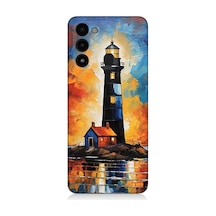 Tecno Spark 8c Uyumlu Alevli Ufukta Deniz Feneri Desenli Silikon Kılıf Çok Renkli