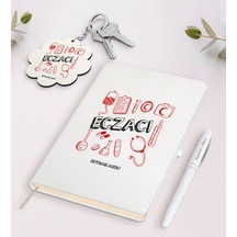 Kişiye Özel Eczacı Beyaz Defter Kalem Ve Anahtarlık Seti-2
