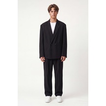 Oversize Lyocell Karışımlı Takım Siyah