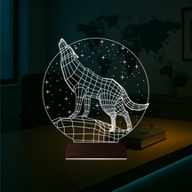 Luvivia Kurt Tasarım 3d Lamba - Masa Gece Lambası Şeffaf
