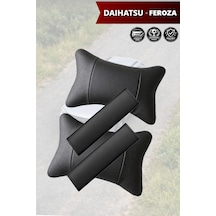 Daihatsu Feroza Uyumlu Set Deri Yastık Deri Kemer Koruyucu Siyah Lüks