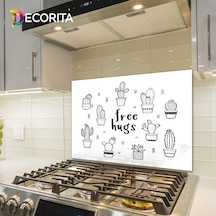 Decorita Free Hugs | Cam Ocak Arkası Koruyucu | 49,5cm x 76cm