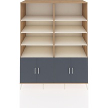 Kronos Gardrop 10 Raflı 4 Kapaklı 176x59x221 Çam-antrasit/aytaşı Antrasit/aytaşı