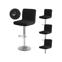 Geeksen 4 Adet Sulu Dayanıklı Gergin Bacaklı Bar Tabure Örtüsü - Restoran Ve Bar Koltukları İçin Siyah Koruyucu Örtü 30-46 Cm Arka Yükseklik Siyah