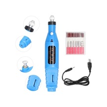 Pazly Usb Şarjlı Mini Tırnak Freze Makinesi - 6 Uçlu Hızlı Manikür Aleti - Ev Ve Tırnak Salonu İçin Kullanışlı, Taşınabilir, 20000 Rpm Değişken Hız
