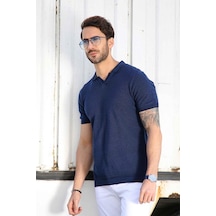 Ferraro Saks/Siyah Kuşgözü Desenli Polo Yaka Erkek Triko T-Shirt