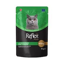 Reflex Plus Sos İçinde Parça Ördek Ve Tavşan Etli Yetişkin Kedi Konservesi 85gr