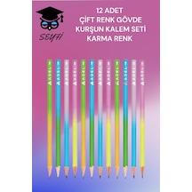 12 Adet Mash Klasik Renkler Kurşun Kalem Seti Karma Renk Çok Renkli