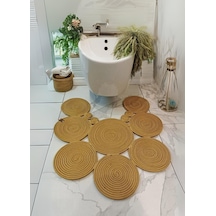 Buççin Online Mağaza Jüt, Hasır, Paspas, Banyo Paspası, Klozet Önü Paspası, Klozet Paspas, Çift Taraflı Jüt Çok Renkli