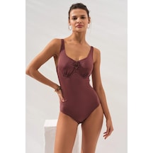Pierre Cardin Riva Balenli Büyük Beden Mayo Toffee 231129 Toffee