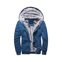 Madmext Madmext İçi Kürklü İndigo Hırka 22377-indigo İndigo