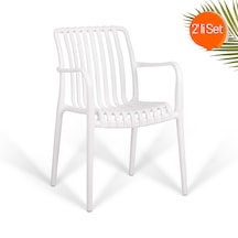 Paris Lüks Kafe Sandalyesi 2'li Set Beyaz