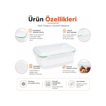 2000 Ml Sızdırmaz Şeffaf Contalı Kilitli Saklama Kabı, Pp Plastik Gıda Saklama Kutusu, Kapaklı Buzdolabı Düzenl Diğer
