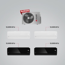 Arçelik 36100 Md Pro Dış Ünite 2 Adet 12 BTU Beyaz + 2 Adet 12 BTU Siyah Iç Üniteler 1+4 Multi Sistem Klima