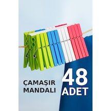48 Adet Mandal Renkli Klasik Çamaşır Mandalı Plastik Çok Amaçlı Kullanım 25 Tr Diğer