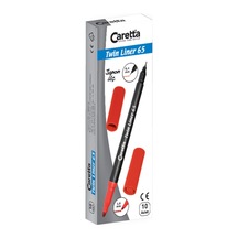 Caretta Twinliner Çift Uçlu Keçeli Kalem 0.4 Mm-1.0 Mm Pembe 10 Lu 65/09 Çok Renkli
