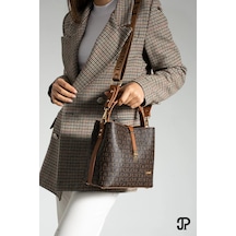 Just Polo Kadın Orta Boy Su Geçirmez Günlük Şık El Ve Omuz Çantası Ebat 23 X 18 Cm Shoulder Bag Kahverengi - Taba 65458251