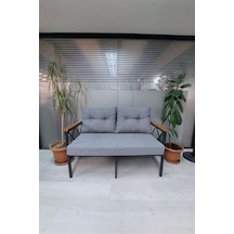 Safir Balkon-bahçe-kafe Çay Seti Koltuk Oturma Takımı-oturma Grubu,ofis Koltuğu İkili Gri