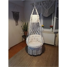 Elegant Concept Makrome Salıncak Minderi Ürün "salıncak Görsel Amaçlı Kullanılmaktadır" Krem