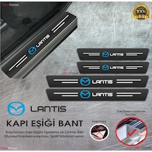 Mazda Lantis Logolu Karbon Kapı Eşiği Koruyucu Suni Deri 4'lü Set