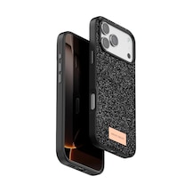 Onegif Apple İphone 17 Pro Max Bright Simli Kapak - Siyah - Siyah