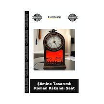 Şömine Tasarımlı Romen Rakamlı Saat Şık Aksesuar Oturma Odası Arkadaşa Hediye Çok Renkli