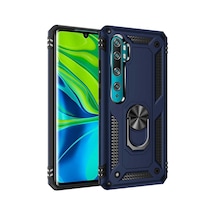 Xiaomi Mi Note 10 Kılıf Tank Zırh Yüzüklü Mıknatıslı Standlı Kapak Vega
