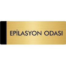 Metal Yönlendirme Levhası, Departman Kapı Isimliği Epilasyon Odası 5x20 Cm Altın Renk
