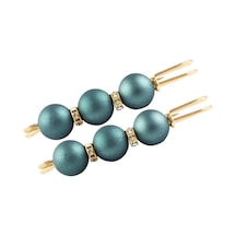 Magideal Suntek Yuvarlak Boncuklar Çengelli İğne Broş Açık Mavi