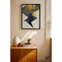 Pokemon Pikachu Şehir Poster, Siyah Çerçeveli Duvar Tablosu - Anime Severlere Özel Hediye