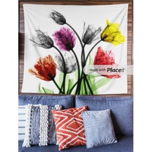 Lale Duvar Halısı/örtüsü %100 Mikrofiber Leke Tutmaz Kırışmaz