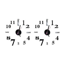 Goldenqian 2x 3d Dıy Duvar Saati Modern Tasarım Büyük Akrilik Saatler Ev Etiket Odası Dekor Saat Duvar Numaraları-siyah D1c3cj Siyah