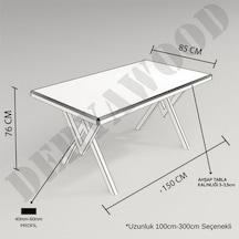 Doğal Ahşap Yemek Masası-80-200-76 Cm-w Ayak Doğal Ahşap Yemek Masası-80-200-76 Cm-w Ayak