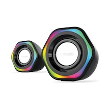 Mikado Md-176 2.0 3w-2 Beyaz Rgb Aydınlatmalı Usb + 3.5mm Usb 5v Speaker Hoparlör