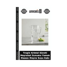 Tropic Kristal Sürahi Meşrubat Sunumu Yemek Masası Meyve Suyu Kabı