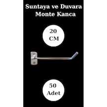 Suntaya Kanca 20 Cm Duvara Monte Çok Amaçlı Raf Kancası 50 Adet