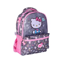 Hello Kitty Okul Çantası Gri Üç Bölmeli Çok  Renkli