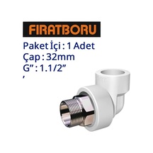 Fırat Dış Dişli Dirsek Altı Köşe 32mm, 1.1/2 , 1 Adet, 7b73050381